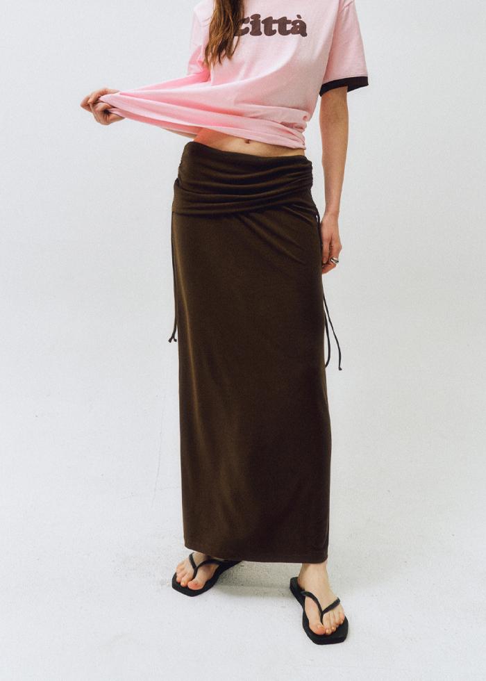 Every Day Comfort Long Skirt_CTS618(Brown)