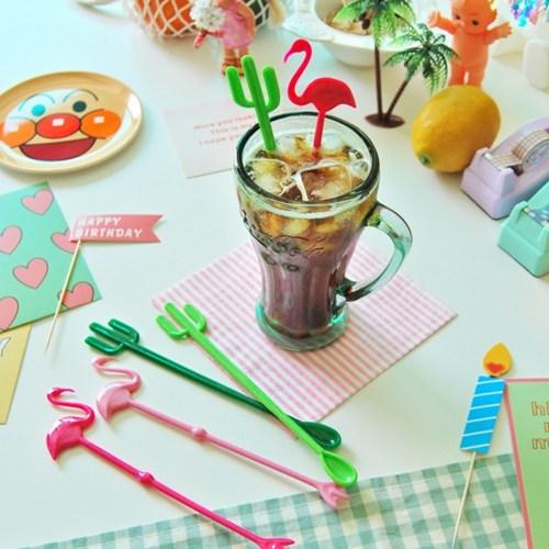 선인장 플라밍고 머들러 3개 세트(4종)