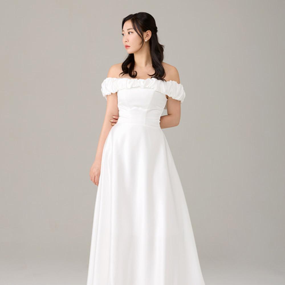 인챈팅 화이트 촬영드레스 대여 브라이덜샤워 청순걸 예식2부드레스 연말파피