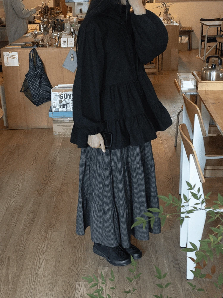 콜린 체크 스커트