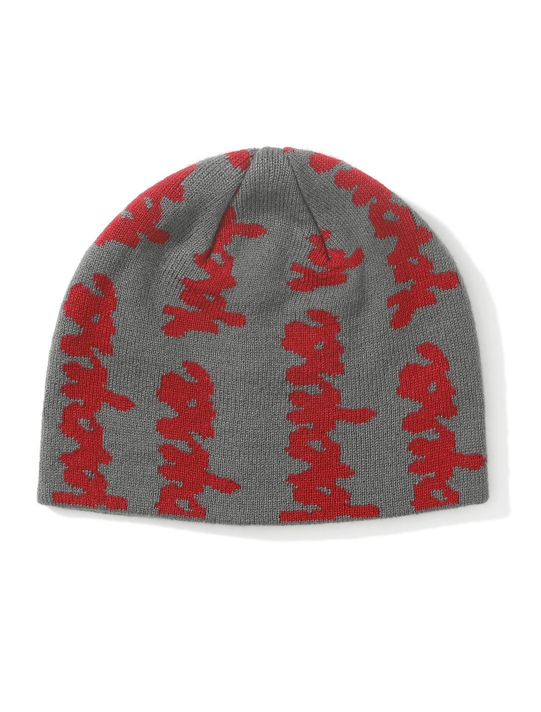 Doodled Jacquard Beanie Gun Metal