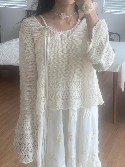 Vintage Embroidery V Knit(5Colours)