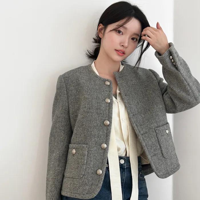 CLASSIC TWEED JACKET MELANGE GREY_UDJA5C203G2