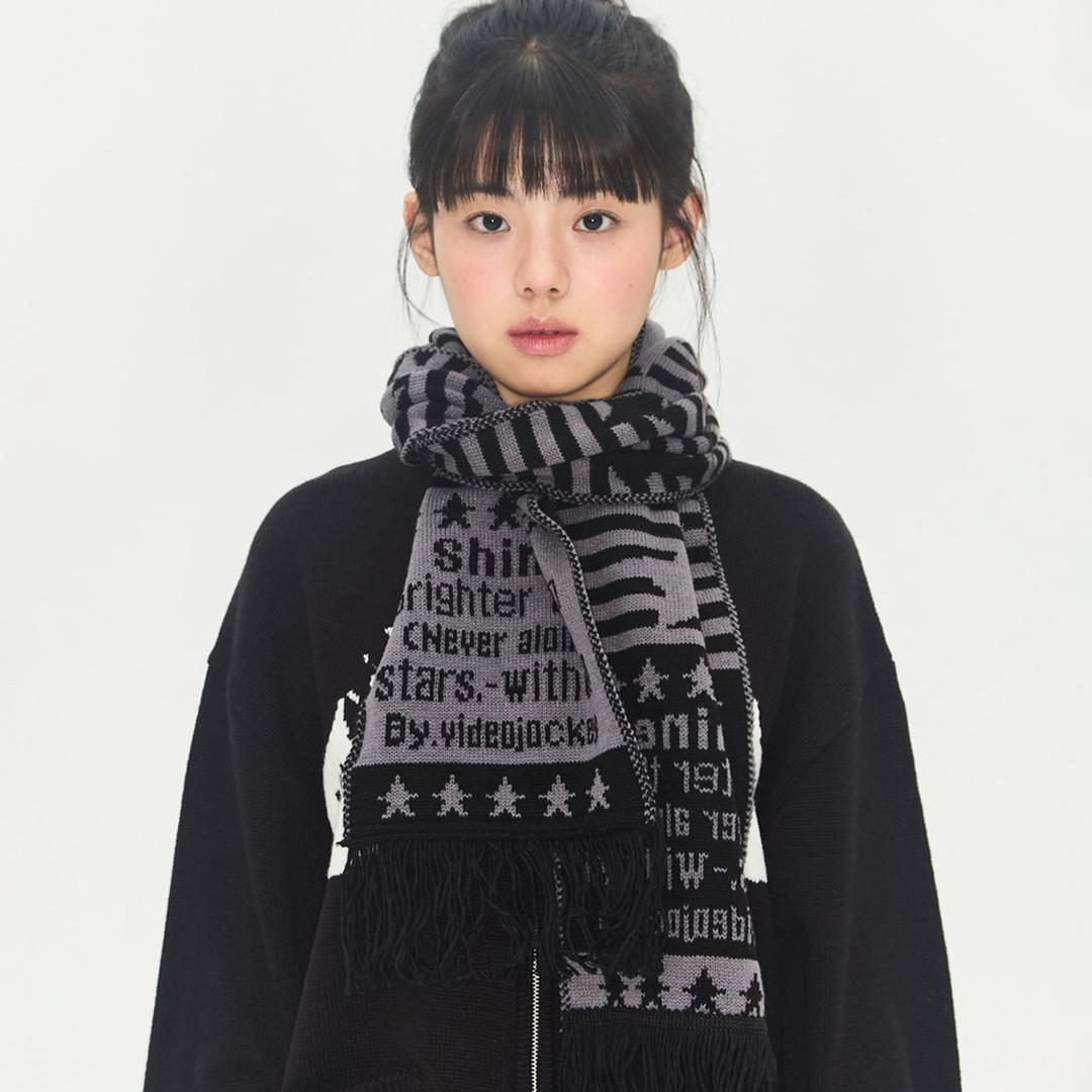 STRIPE STAR MUFFLER [BLACK]