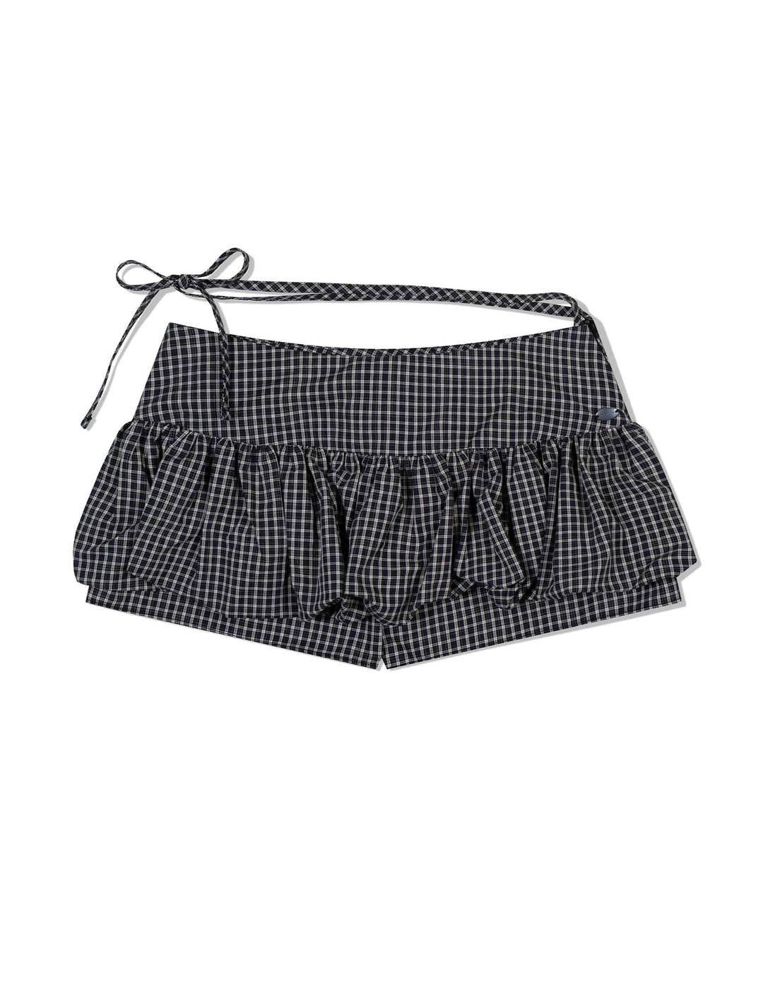 PUMPKIN SKIRT PANTS(CHECK BLACK)
