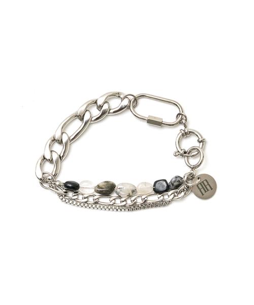 BARAT CARABINER GEMSTONE CHAIN BRACELET / MONO STONE