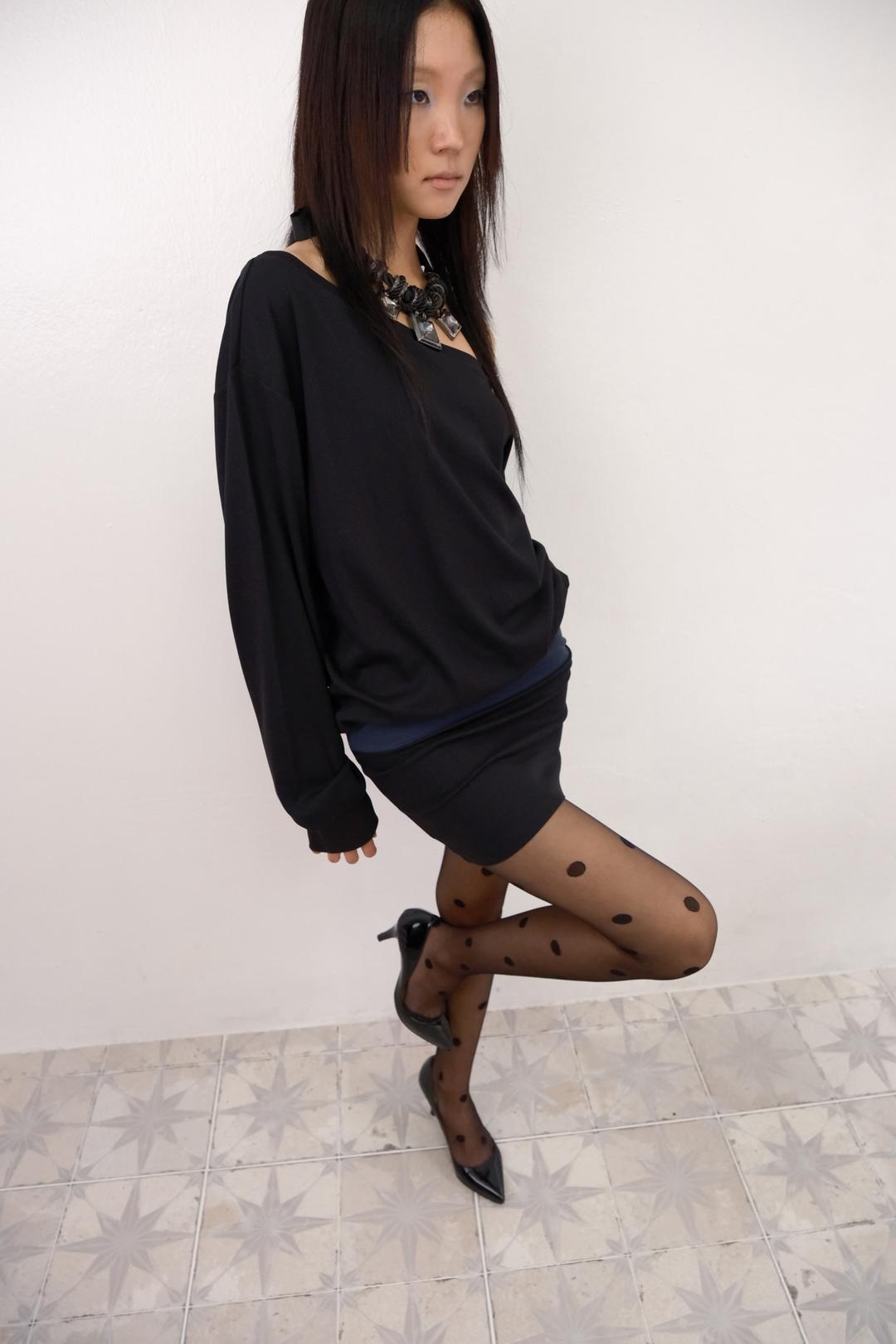 Powder Contrast Off-Shoulder Dress *Black