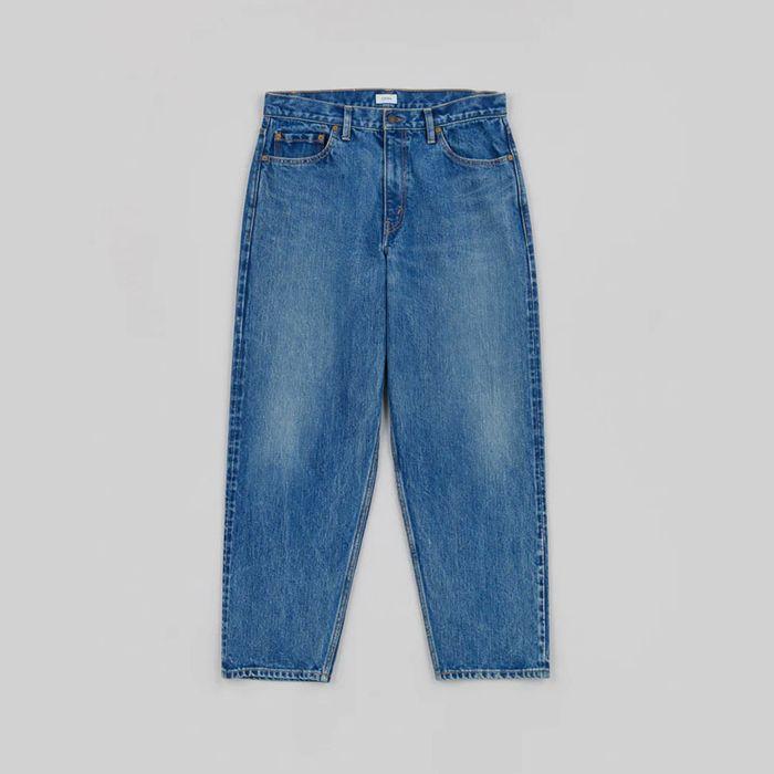 (M) Wide Tapered 5 Pocket Pants (Dark Blue Damage)