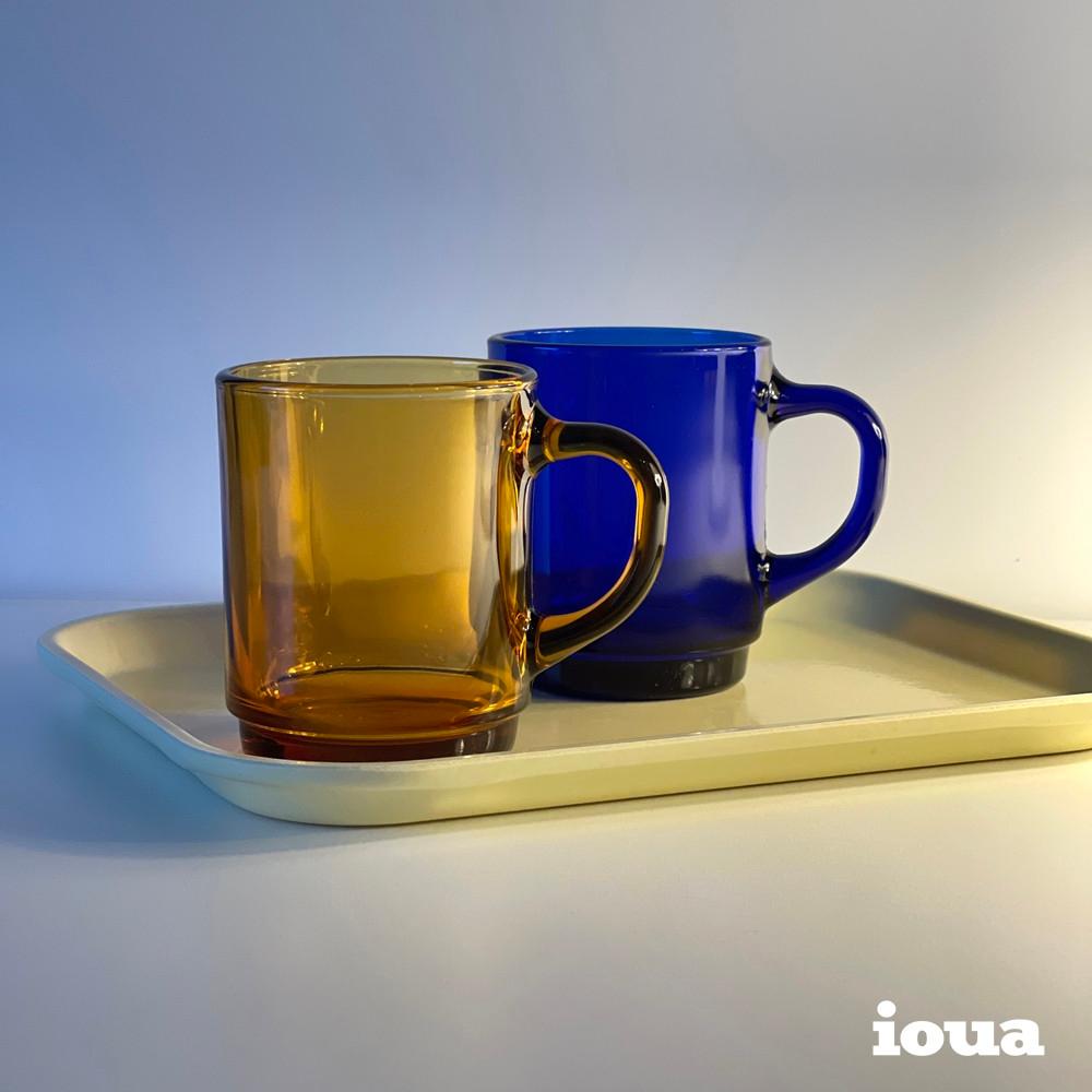 프렌치 레트로 컬러 머그 홈카페 내열 유리컵 260ml 2color 1973