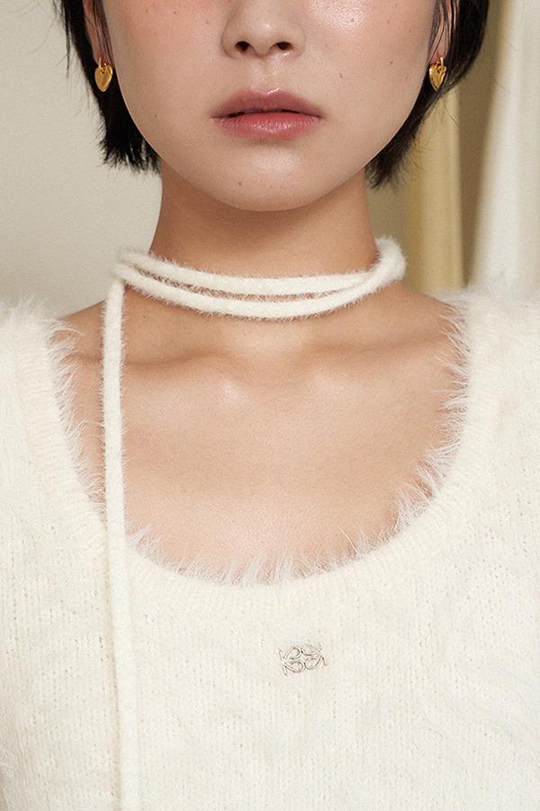string knit scarf (Ivory)