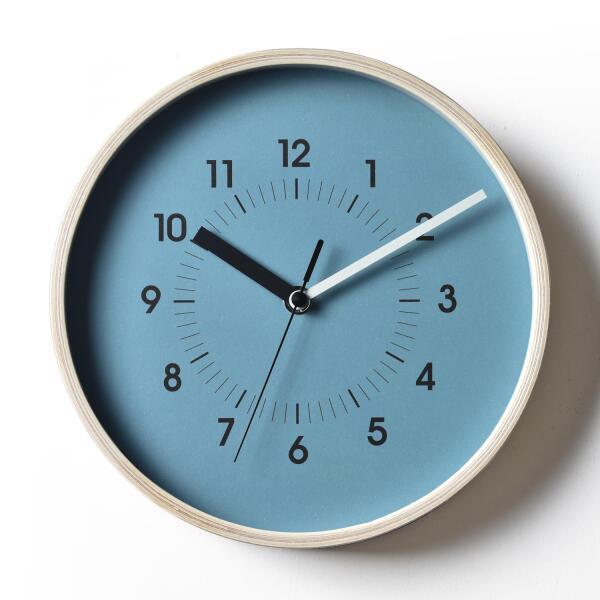 아트박스/이언시계 저소음 파르베 우드 벽시계 (블루)