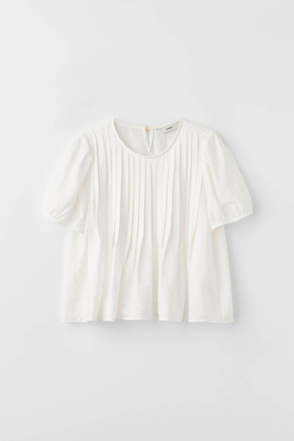 G Tuck Detail Viscose Blouse_White