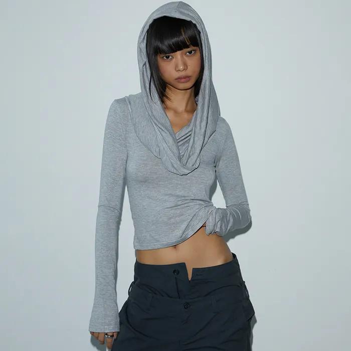 Drape Hood T-shirt (GRAY)