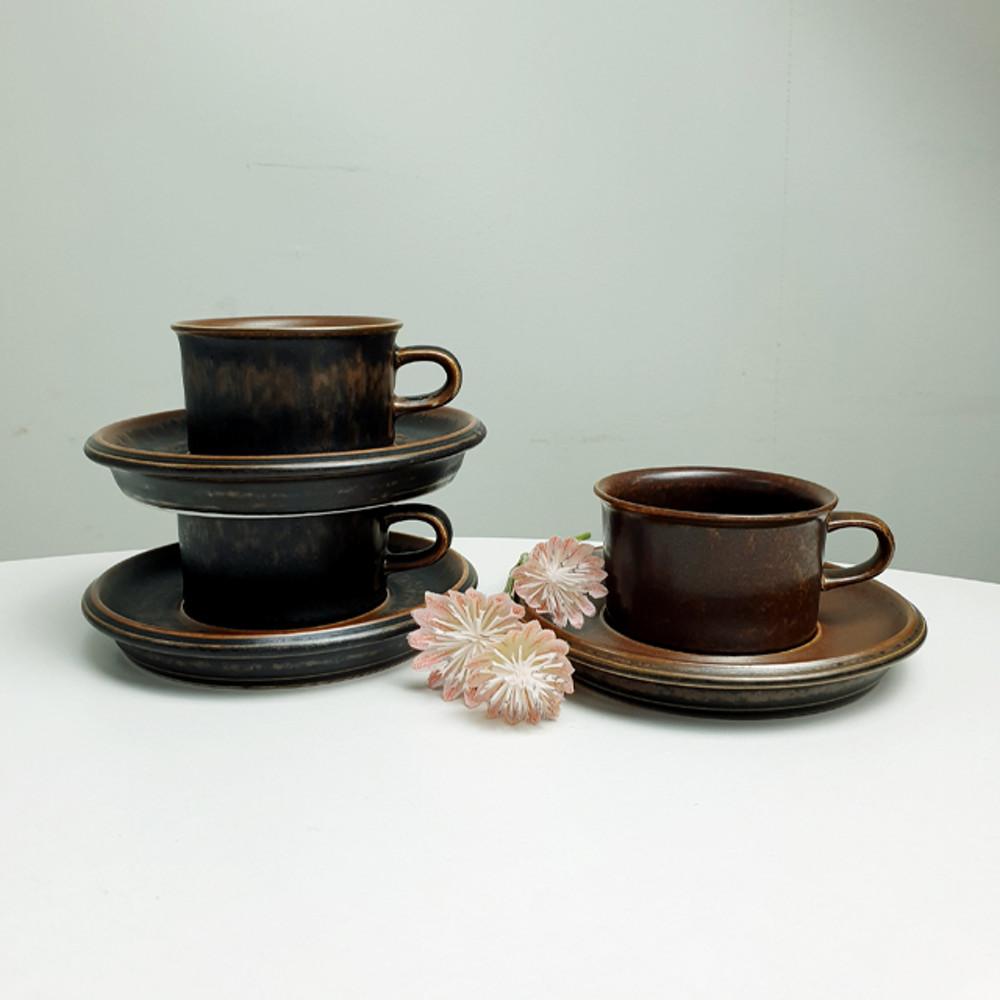 [빈티지] 아라비아핀란드 루스카 Ruska 데미타스 에스프레소컵 소서 듀오