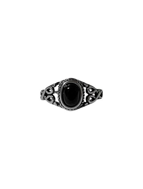 (surgical/12-26호) Ethnic Stone Ring - Onyx