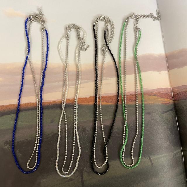 Color Beads Layered Necklace