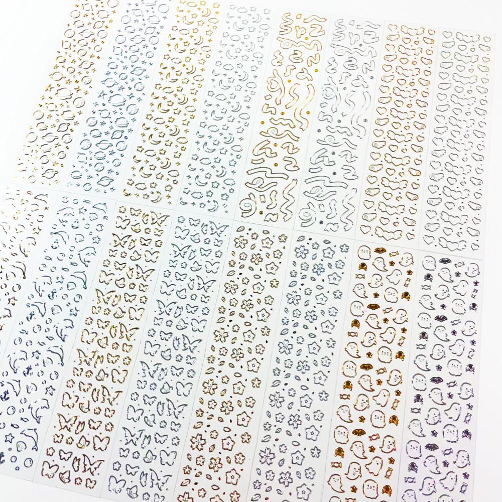 금은박 더블 라인 스티커 파스텔 폴꾸 다이어리 바인더 꾸미기 폴라로이드 포카 다꾸 탑꾸