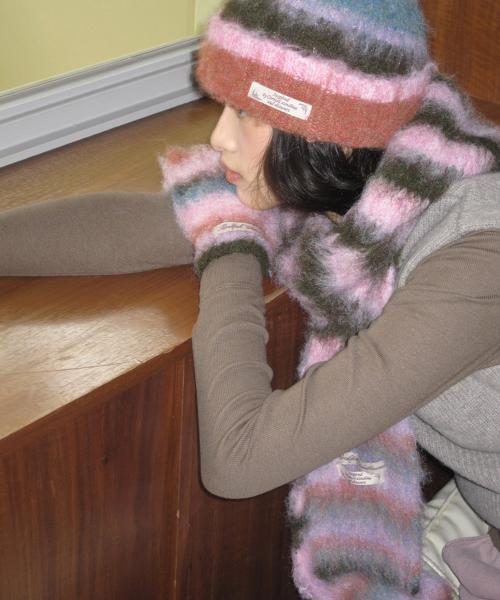 STRIPE SHAGGY MUFFLER - 8 colors