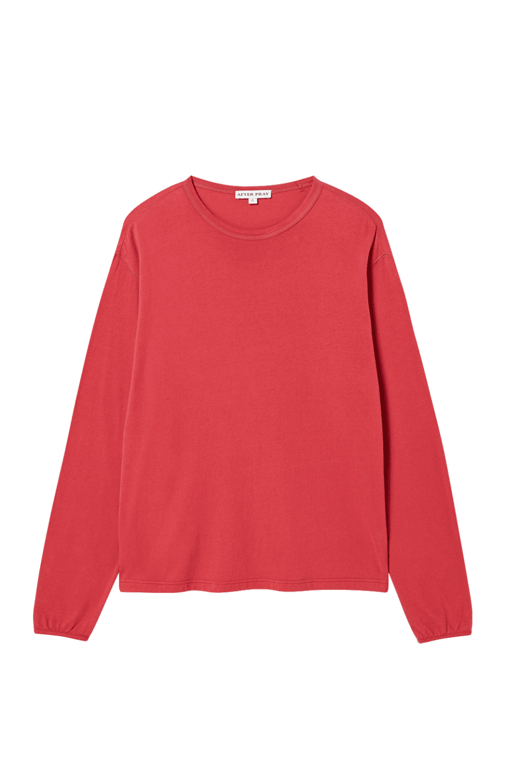 울 블렌디드 롱슬리브 티셔츠 레드