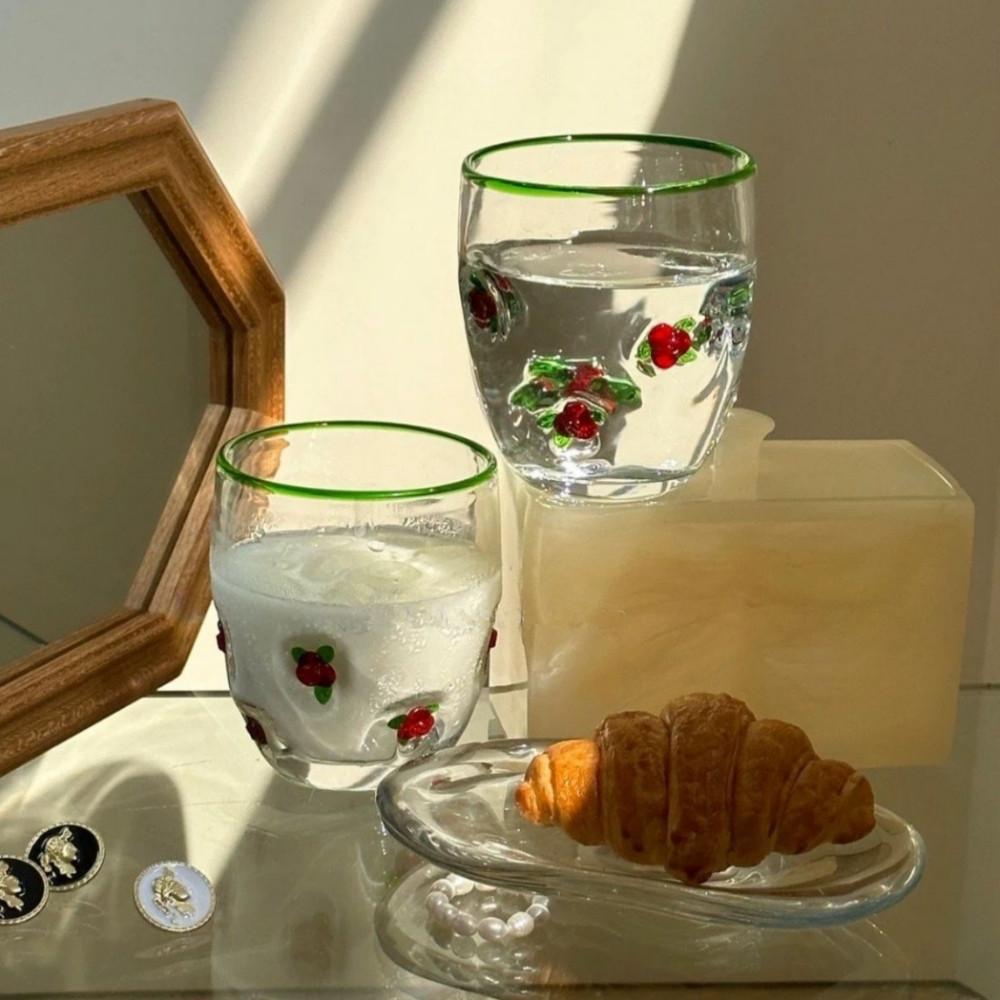 봉주르마담 레트로 플라워 유리컵 온더락잔