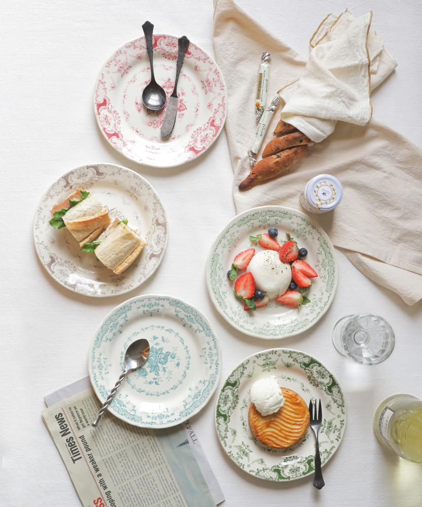 클레이탄 로제타 카밀 시리즈 파티 접시 꽃무늬 엔틱 접시 5color