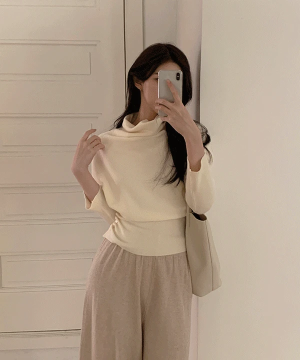 헤일라 허리실루엣 목폴라 니트  - 3color