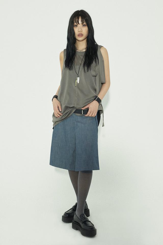 RIBBON MINI DRESS: KHAKI
