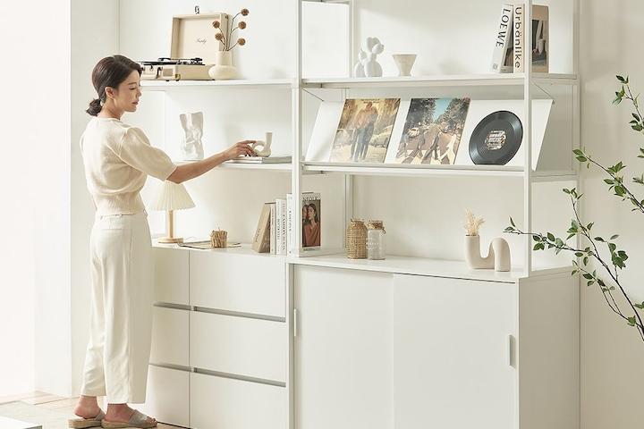 수납장 철제 선반 월플렉스 맘마존 거실 안방 주방 베란다 장식장 책장 슬림 높은 다용도