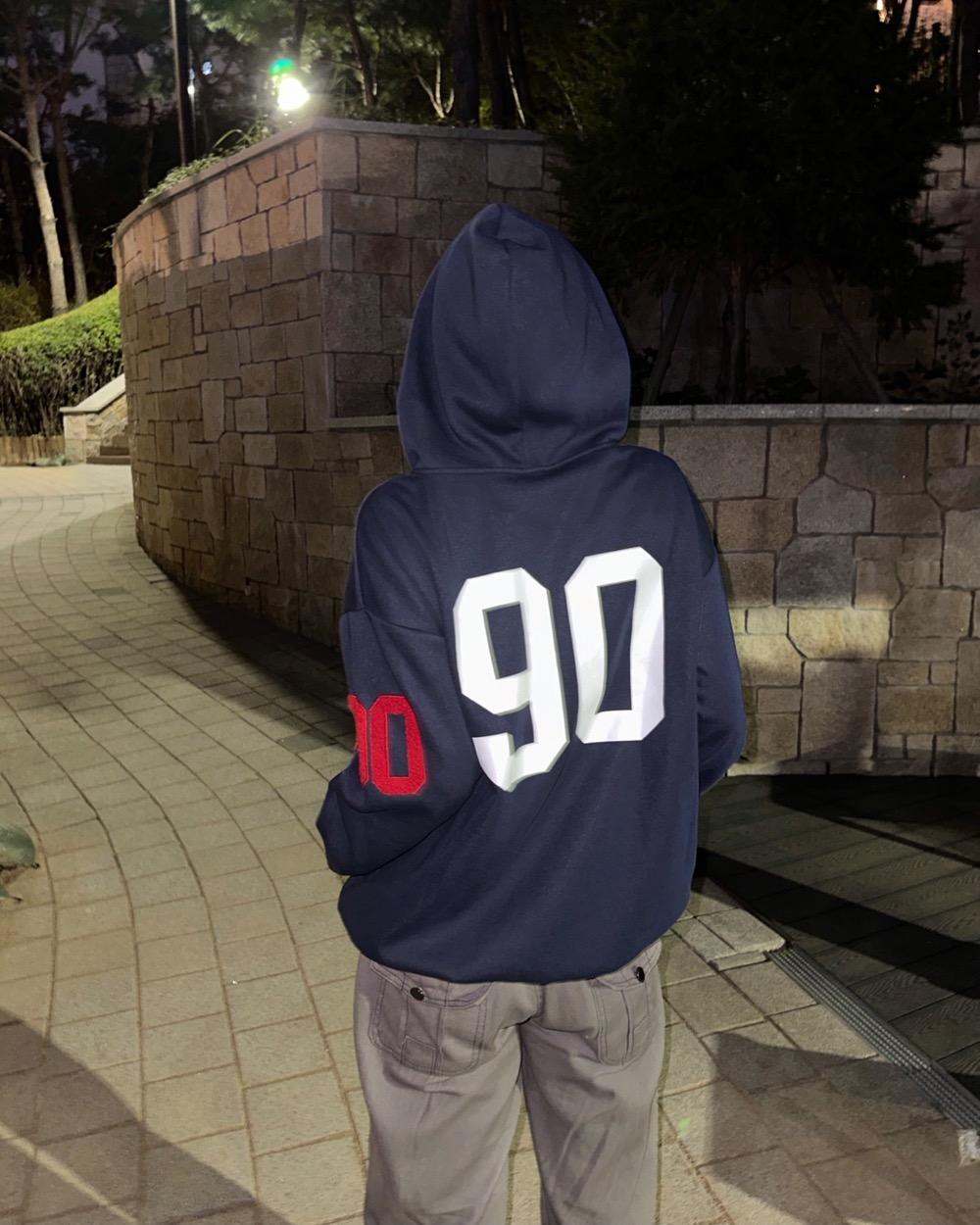 오버핏 자수 레터링 후드집업