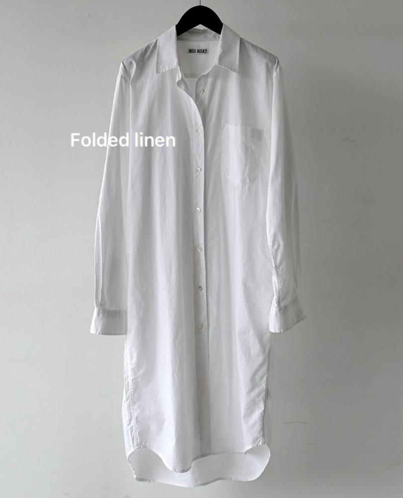 Neuadult 노이어덜트 르네 셔츠 원피스 루즈핏 칼라넥 워싱 코튼 롱 원피스(1color)