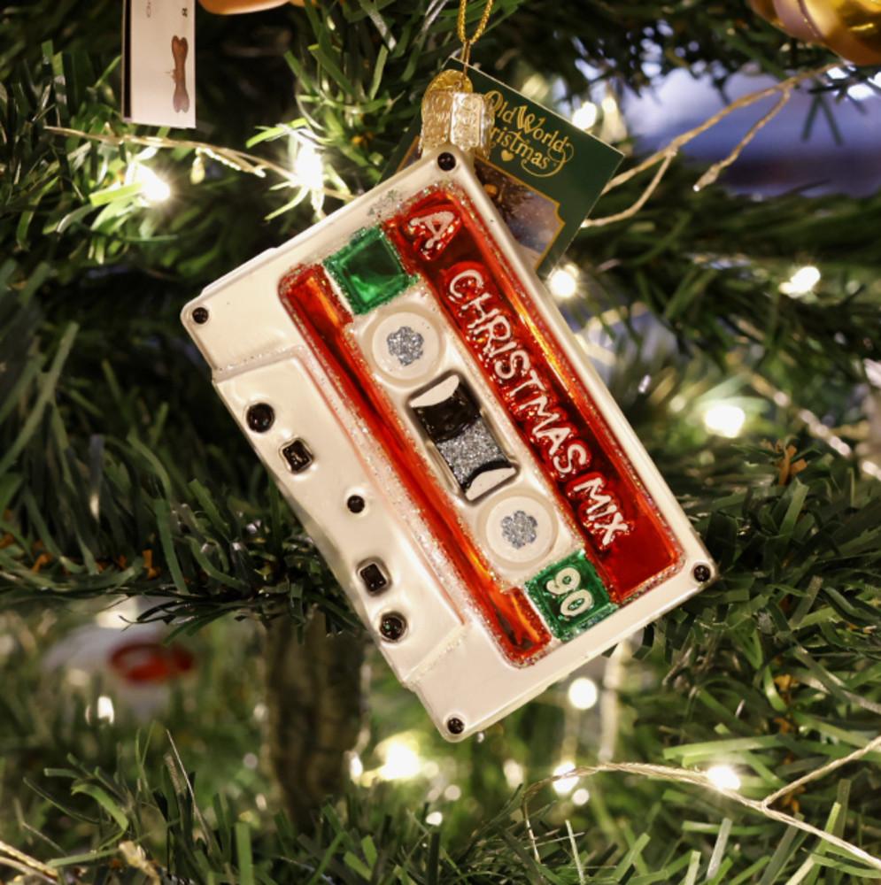 OWC 올드 월드 크리스마스 카세트 테이프 트리 오너먼트