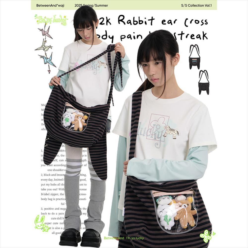 BETWEENAND 오리지널 토끼 귀 크로스 바디 가방