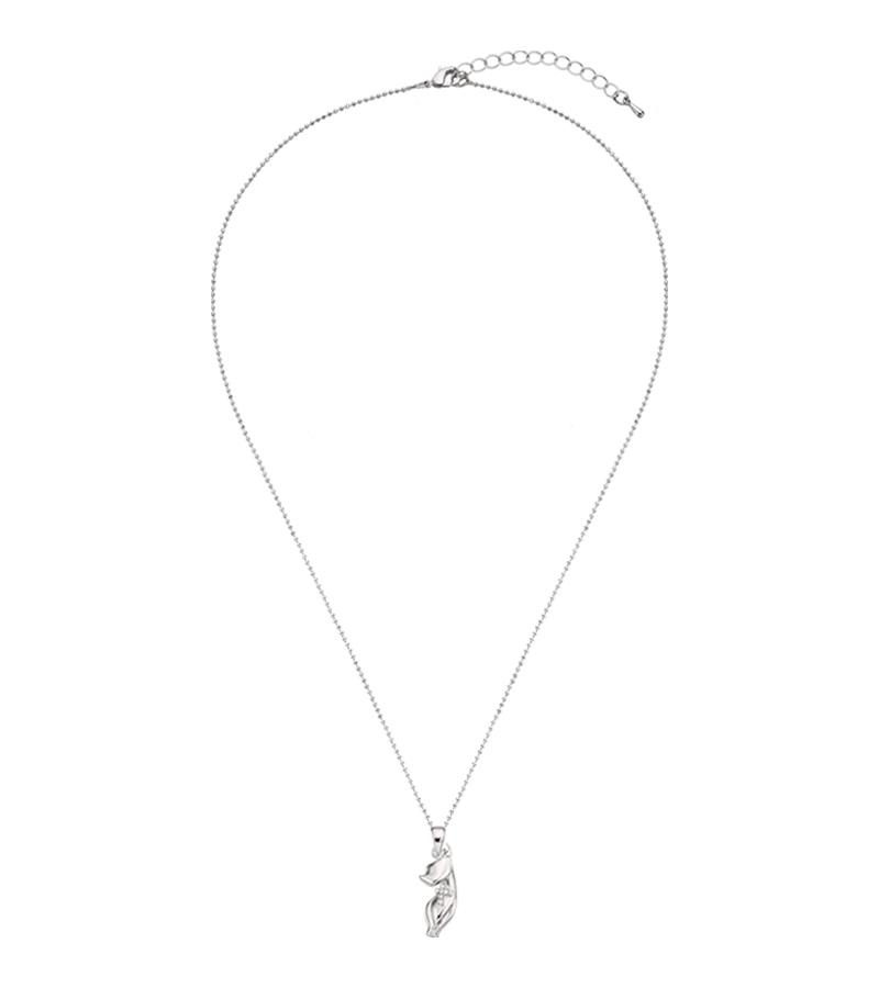 Kitty cat 45-50' silver necklace