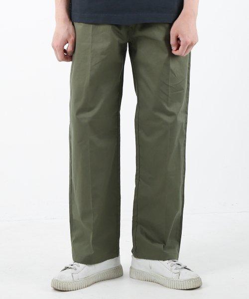 [여름원단] 와이드 치노 밴딩 코튼팬츠 카키