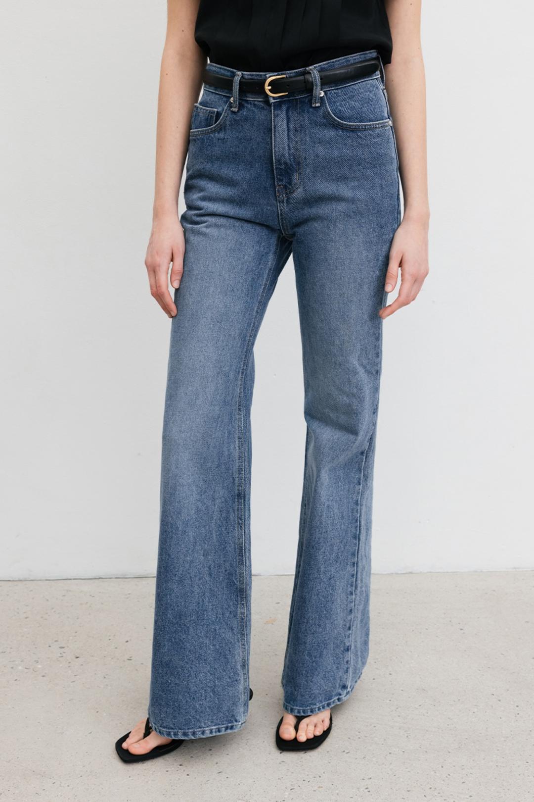 ADDIE Bootcut denim pants (Middle blue)
