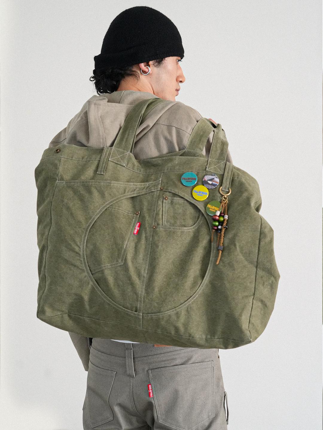 Circle Canvas Tote Bag (Vintage Khaki)