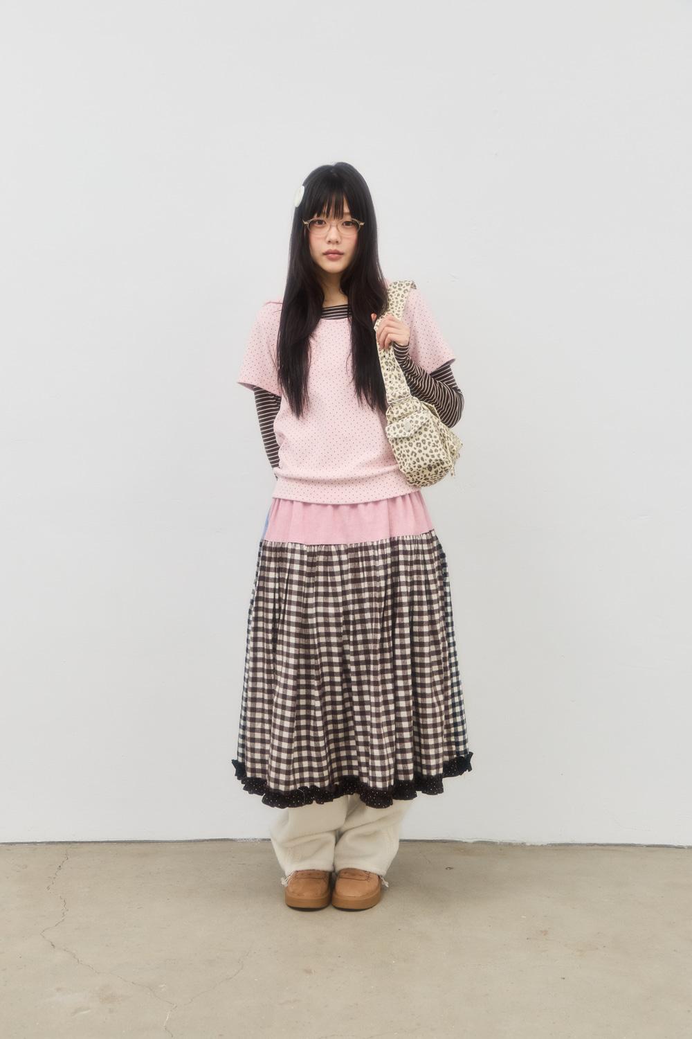 BROWNIE GINGHAM CHECK SKIRT (MULTI)