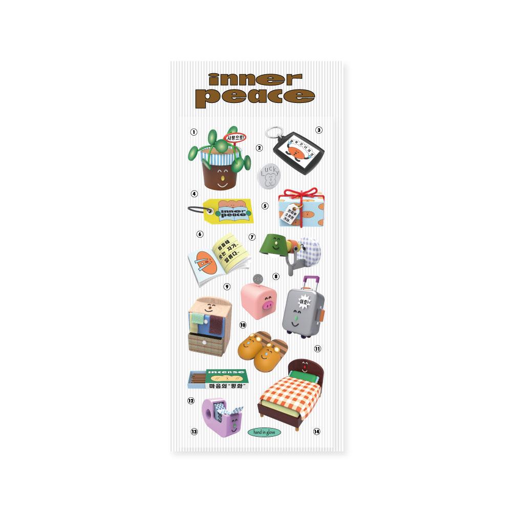[hand in glove] inner peace sticker