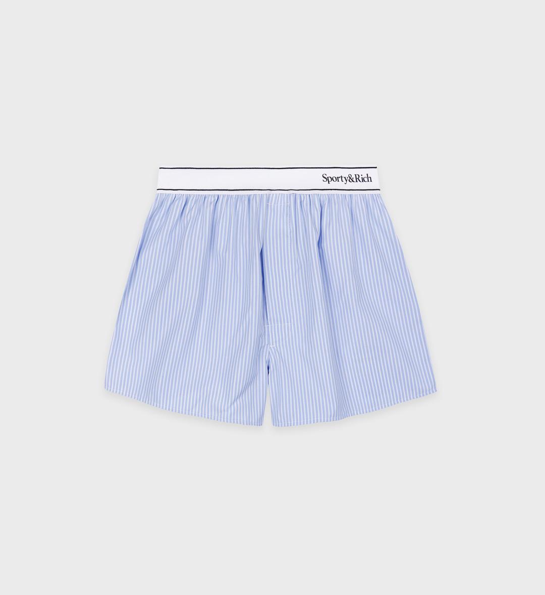 Serif Logo Boxer Short - Sky Blue/White - Off White/Sky Blue Stripe / X-Small
