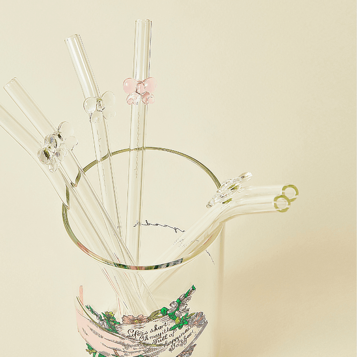 (내열유리) 리본 유리 빨대 2종