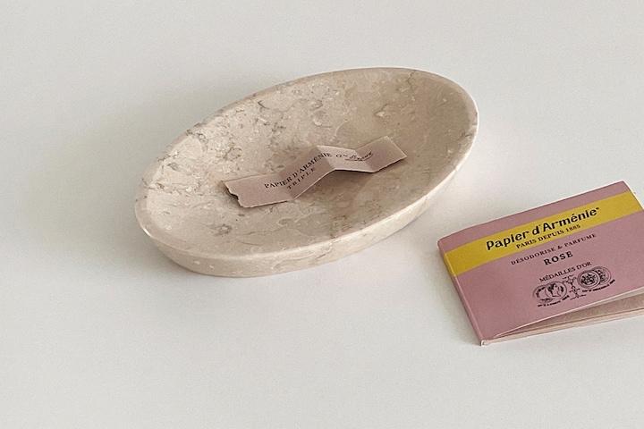 마블 오벌 트레이 대리석 플레이트