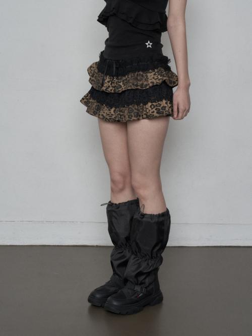 TUTU MIX SKIRT PANTS / LEOPARD