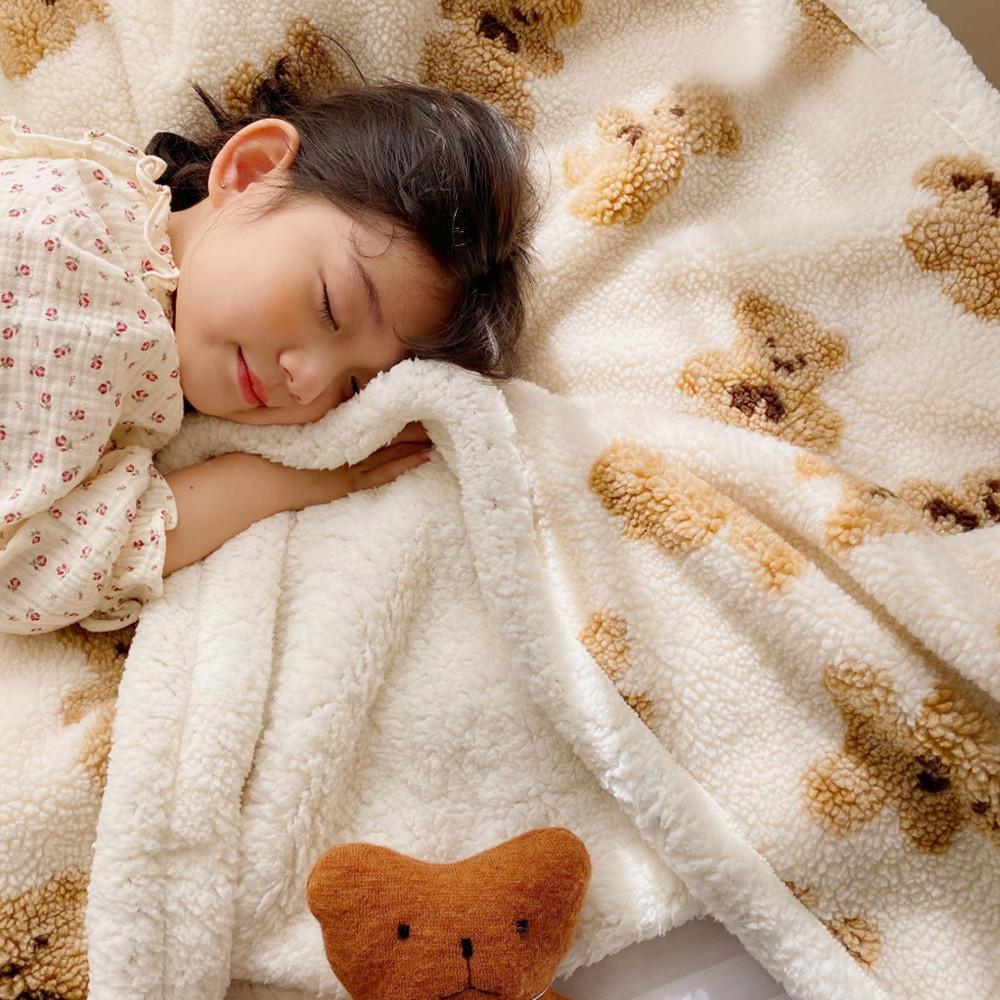 곰돌이담요 150X110 중형 양털 겨울 뽀글이 블랭킷