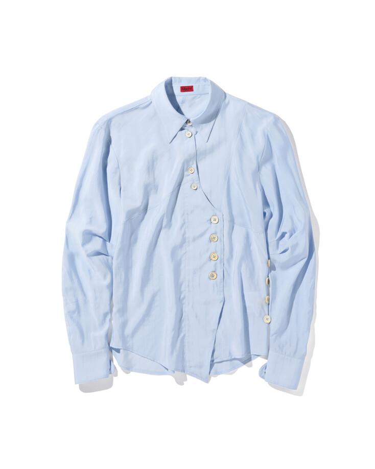CURVED PLACKET SHIRT - BLUE