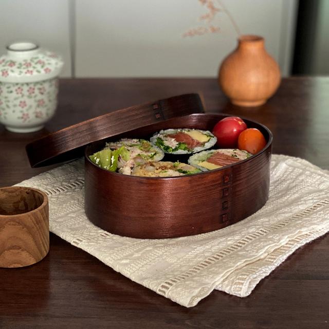 일본 우드 도시락통 나무 도시락 직장인 예쁜 피크닉 다이어트 샐러드 식단 1단 타원형 : 모더리코 MODERICO
