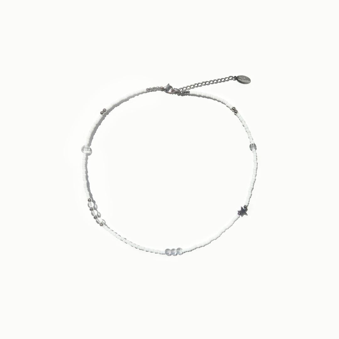 mach, white necklace