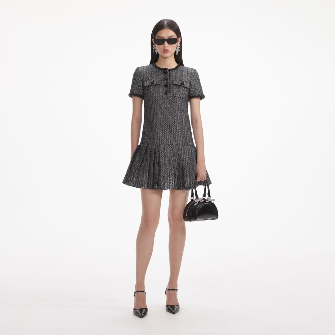 Metallic Boucle Mini Dress - UK 4