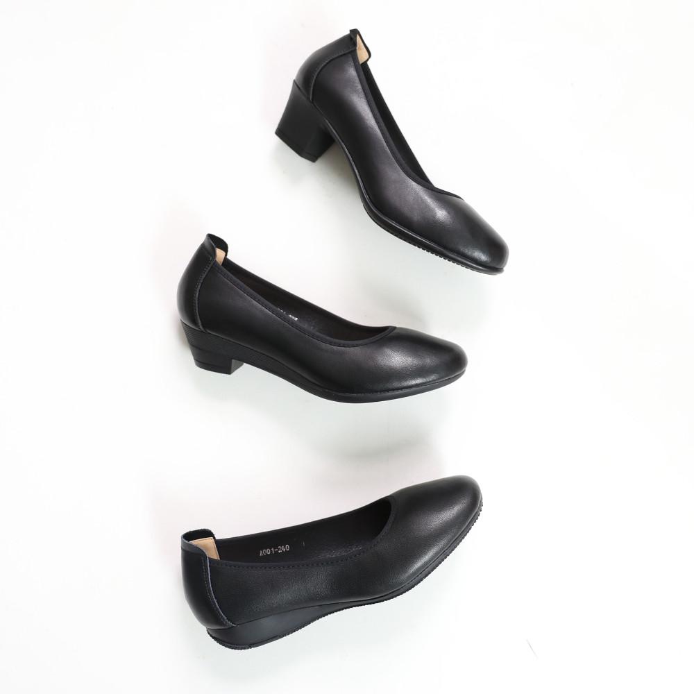 발편한 유니화 여자 면접구두 통굽 정장구두 [소가죽]