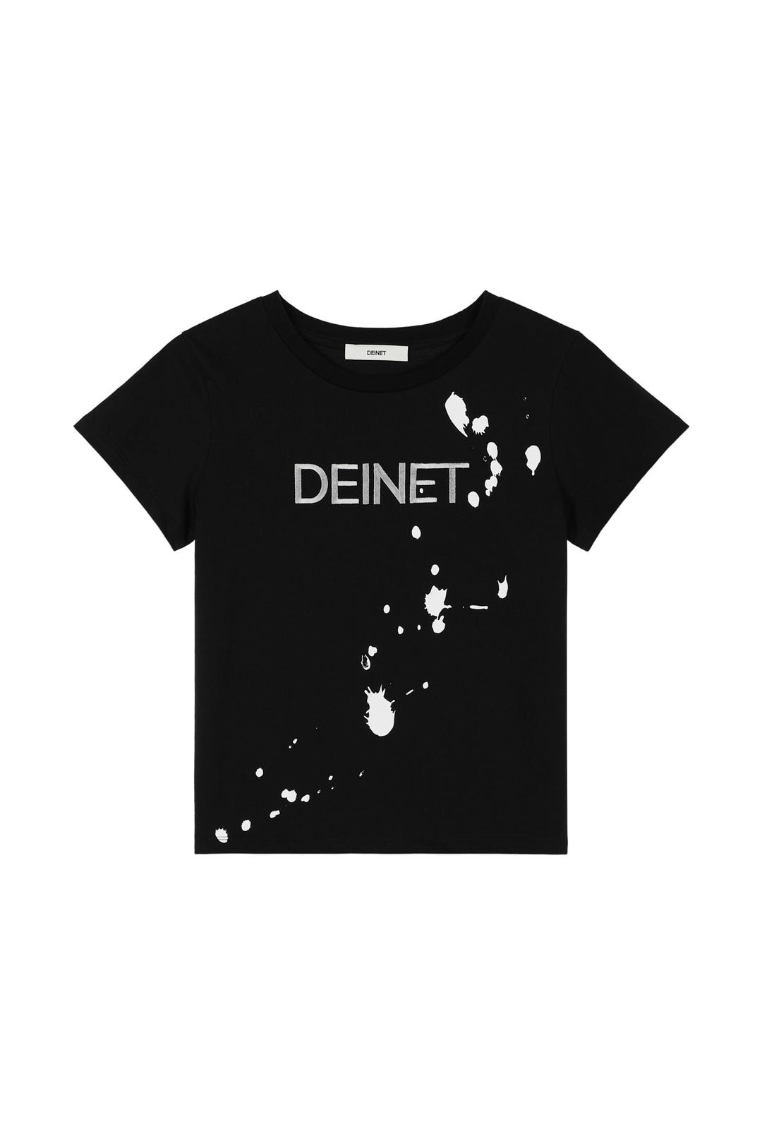 DEINET LOGO PAINTING T-SHIRTS IN BLACK
