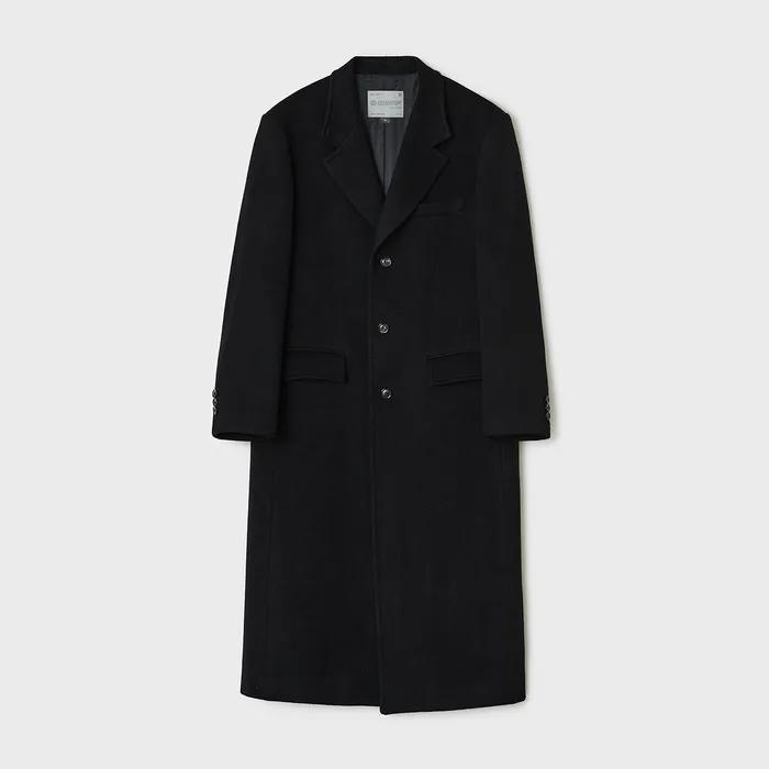 버티컬 싱글 코트 - 솔리드 블랙